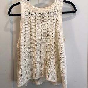 Cream Knit Sleeveless Top
